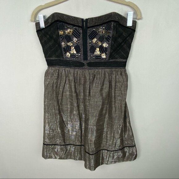 Urban Outfitters Staring Stars Milkmaid Strapless Party Dress Size 2 Mini Boho - Picture 4 of 8